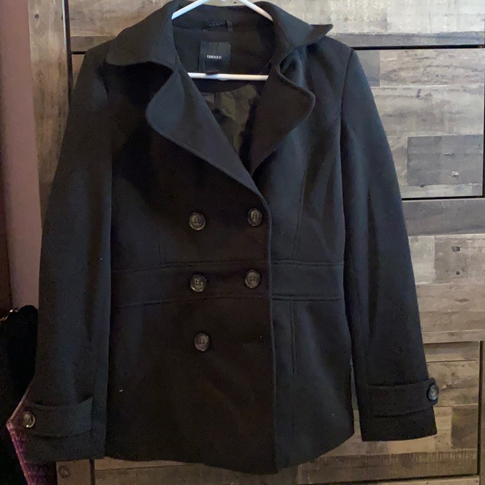 Black peacoat